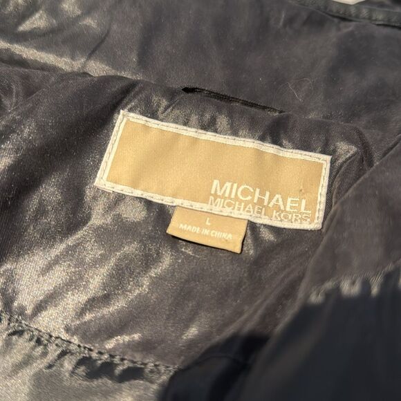 Michael Kors Quilted Black Jacket with Hood Size L - Picture 9 of 11